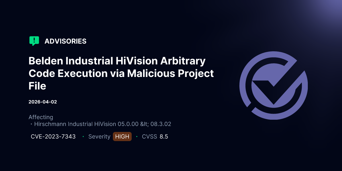 Belden Industrial HiVision Arbitrary Code Execution via Malicious ...
