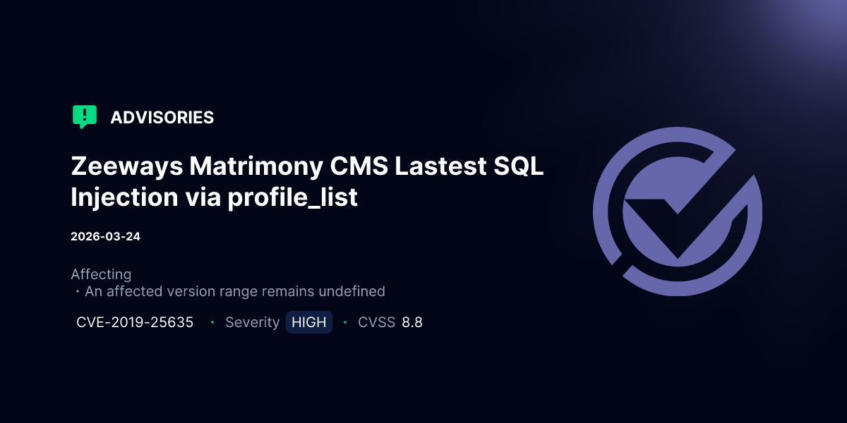 Cms Injection Zeeways Matrimony CMS Lastest SQL Injection via profile_list ...