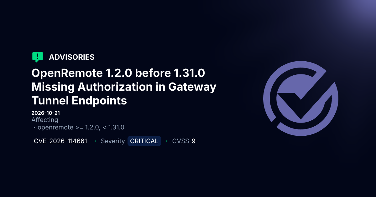 CVE-2026-114661 in OpenRemote Allows Unauthorized Gateway Access
