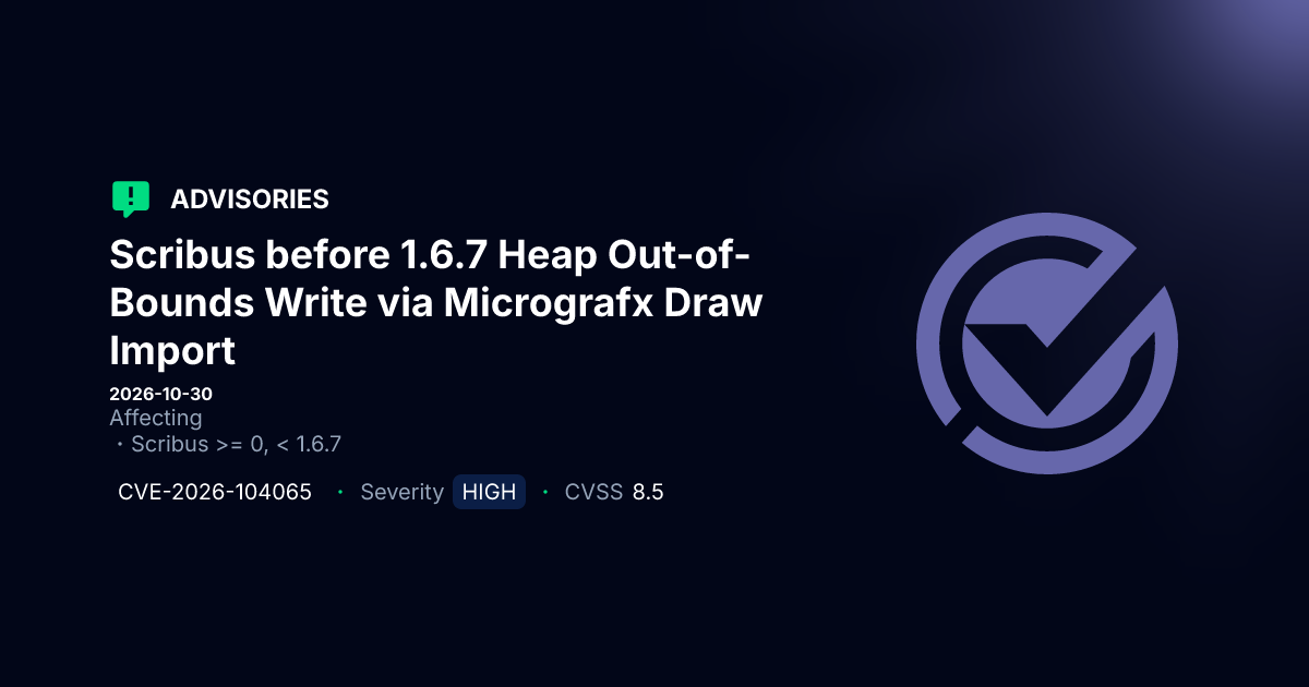 Multiple Scribus Vulnerabilities Discovered in Versions Before 1.6.7