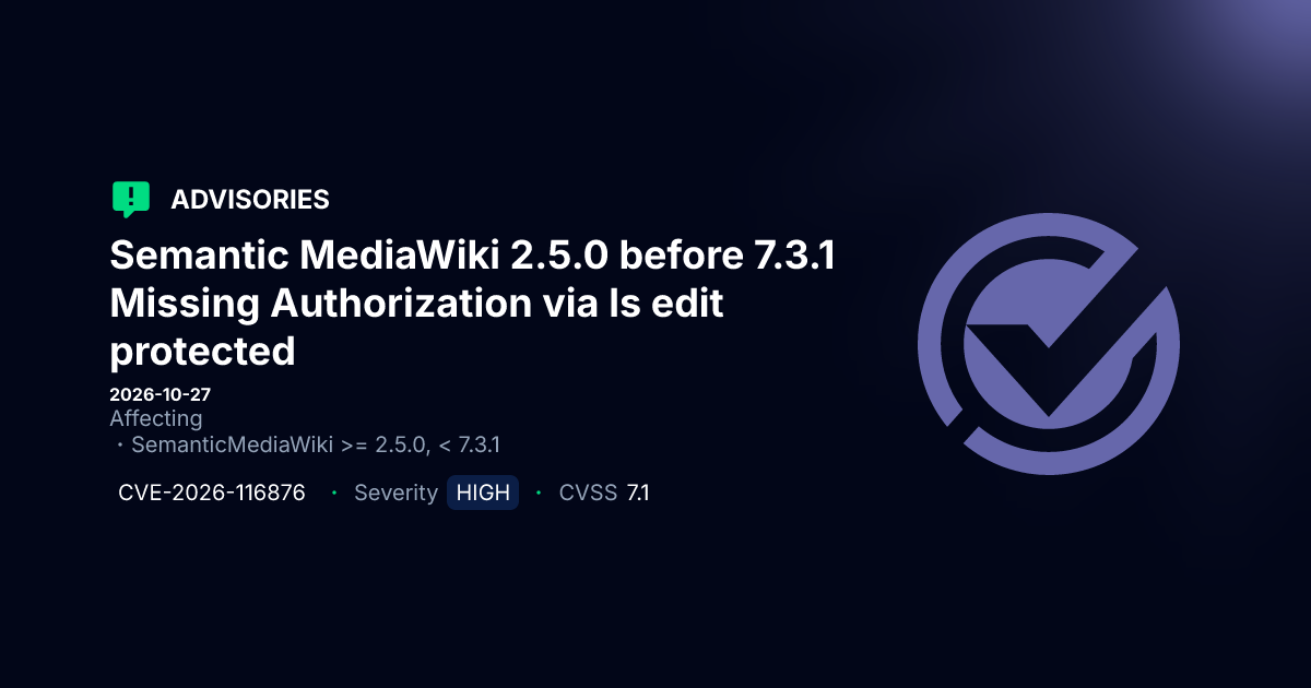 Multiple Semantic MediaWiki Versions Expose Authorization Flaws