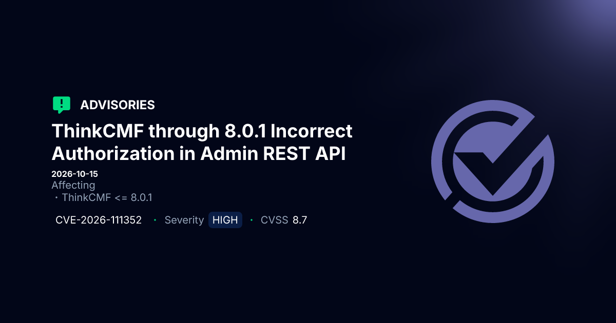 High-Risk Authorization Flaw in ThinkCMF Admin API Exposed