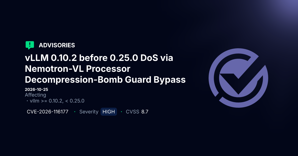 Multiple vLLM Vulnerabilities Disclosed Affecting Versions 0.10.2 to 0.31.0