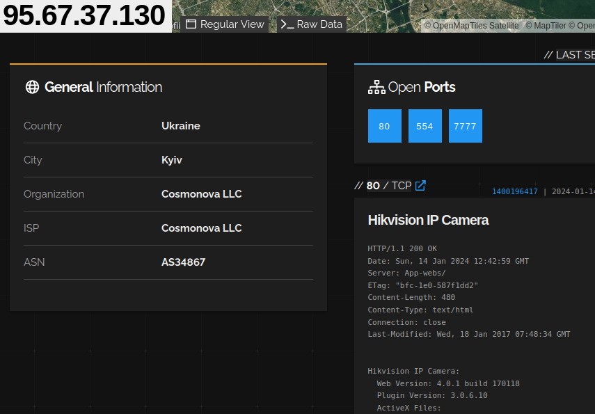 Hikvision colocated with 7777-Botnet