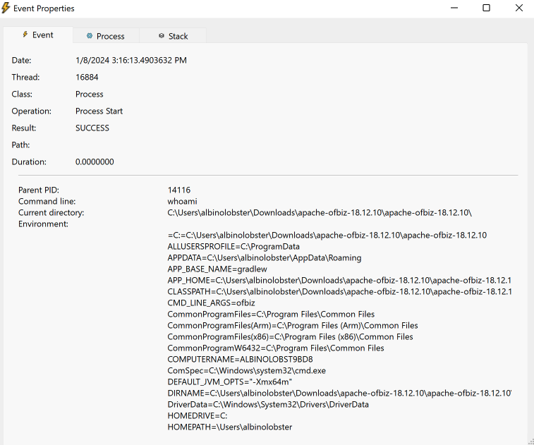 whoami generated by Nashorn