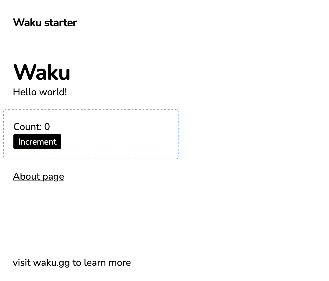 Waku landing page