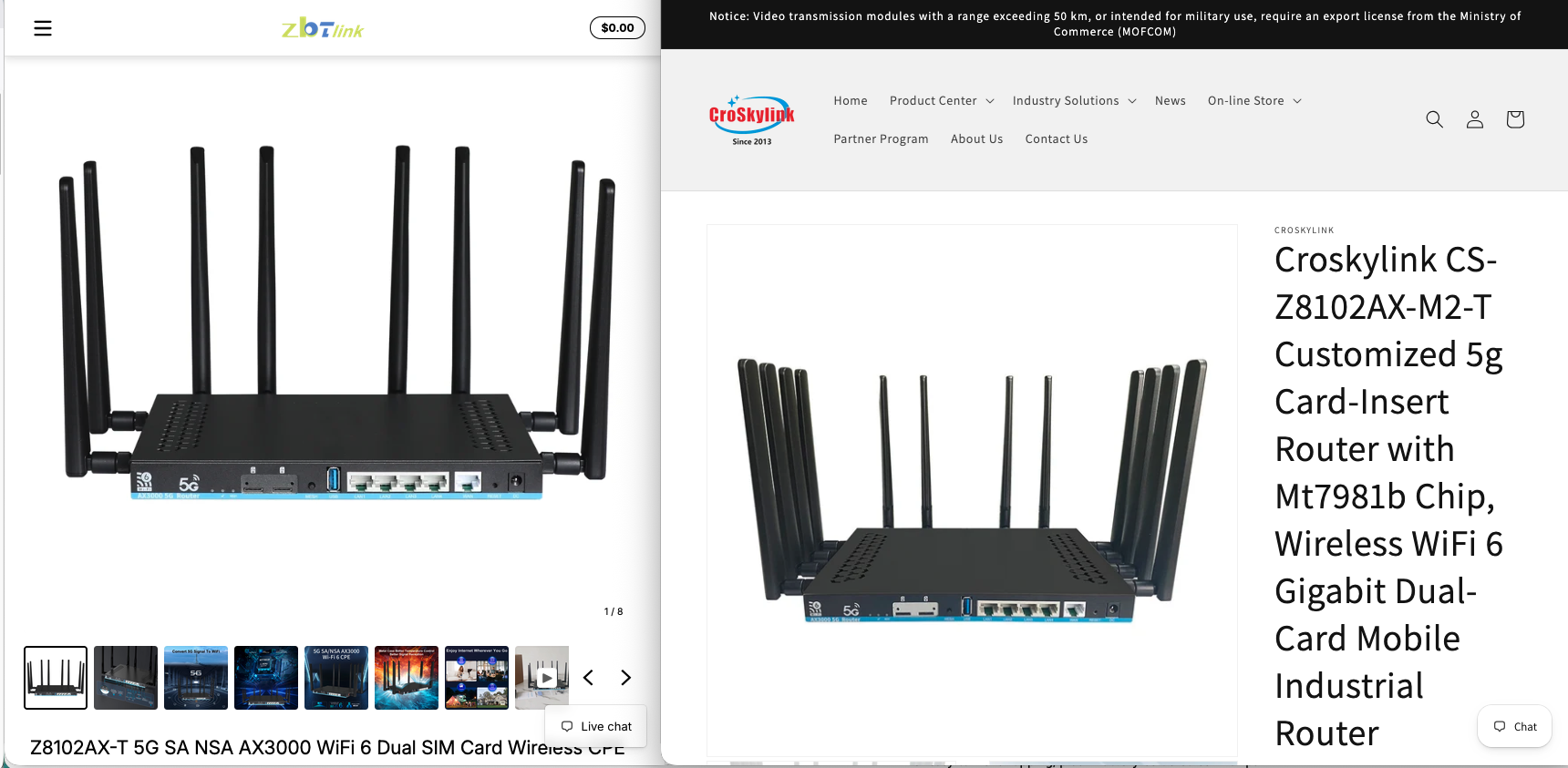 Zbtlink and Croskylink
